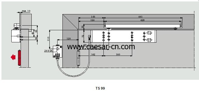 德国多玛DORMA TS99闭门器剖面图