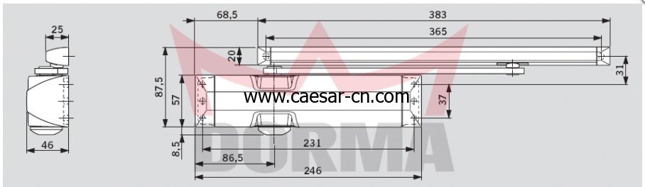 多玛DORMA TS 90闭门器剖面图