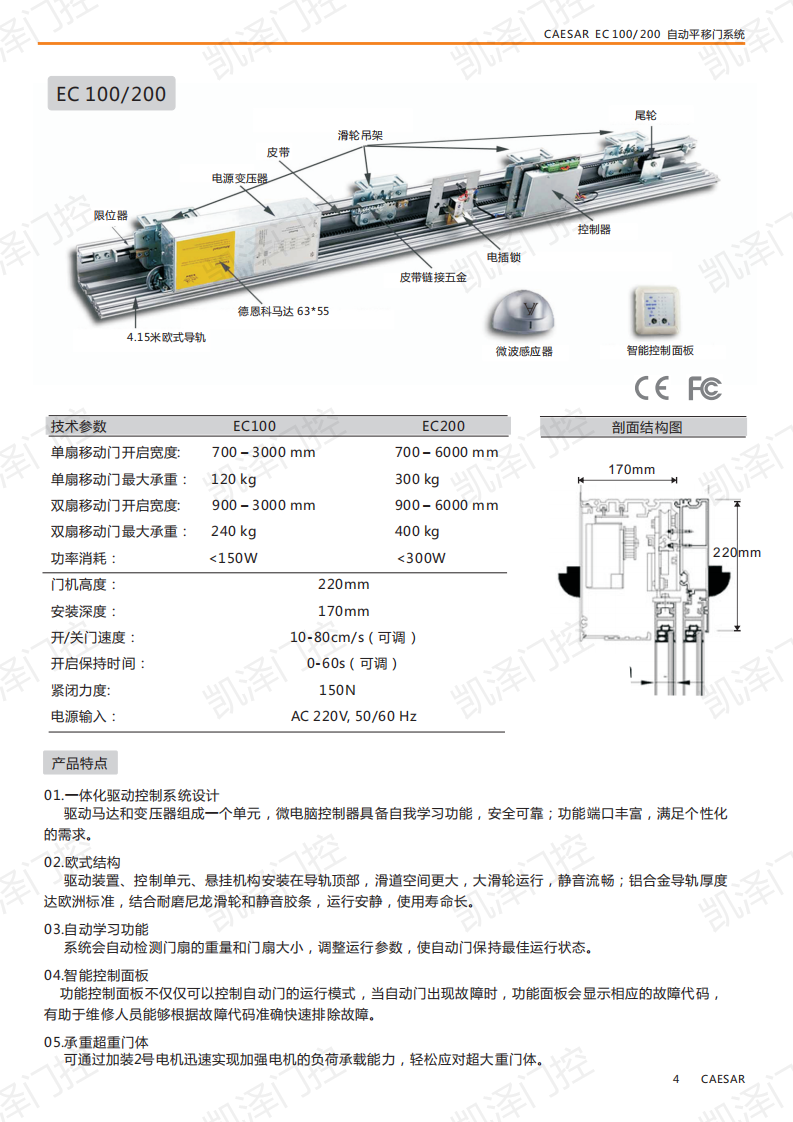 EC100/EC200平移门机组